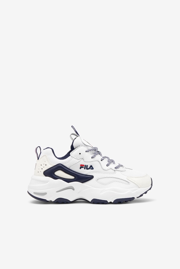Fila UK White/Navy/Red big kids' ray tracer
