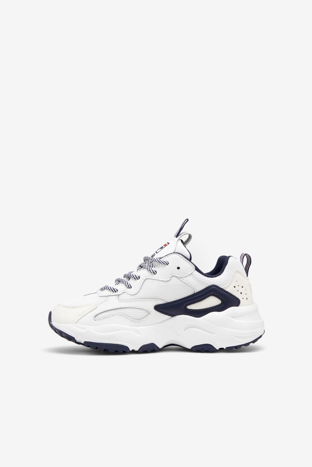 Fila UK White/Navy/Red big kids\' ray tracer