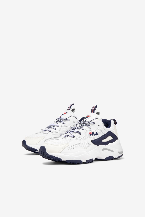 Fila UK White/Navy/Red big kids\' ray tracer