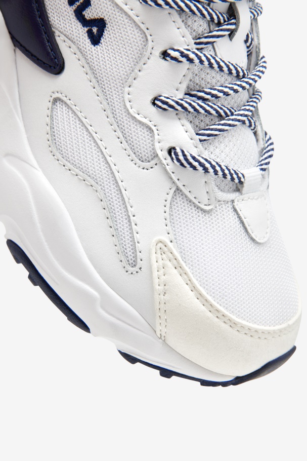 Fila UK White/Navy/Red big kids\' ray tracer