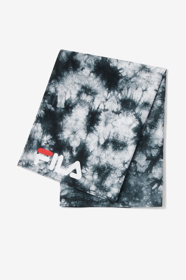 Black/White Black & White Tie Dye Bandana Fila UK