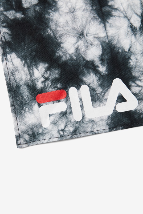 Black/White Black & White Tie Dye Bandana Fila UK