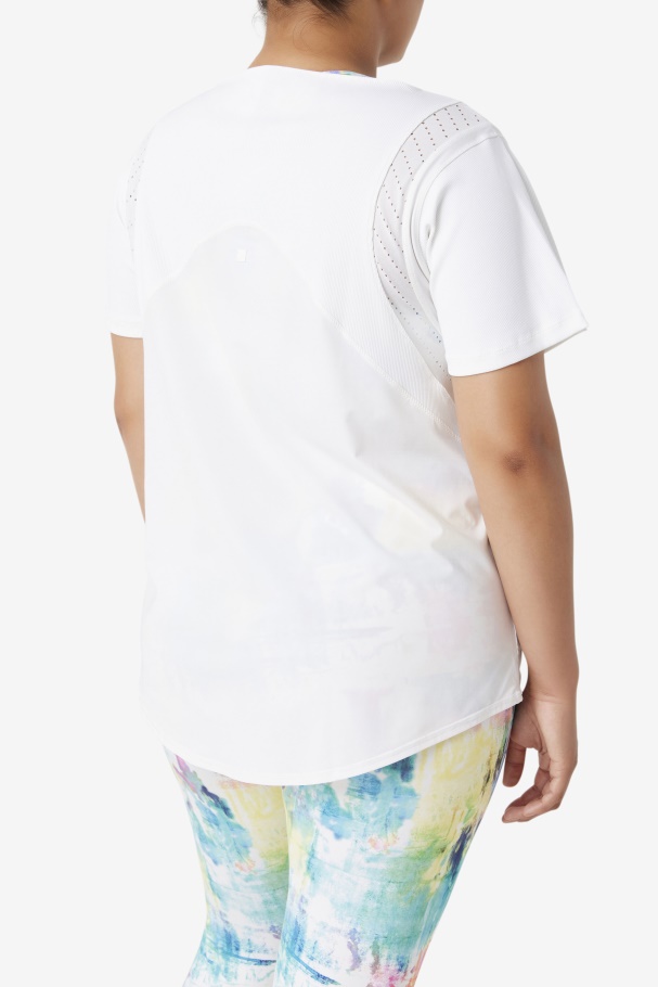 Fila UK Uplift Textured Short Sleeve Top White