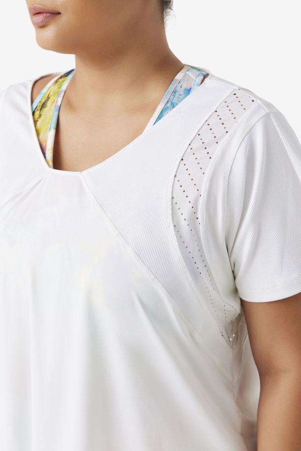 Fila UK Uplift Textured Short Sleeve Top White