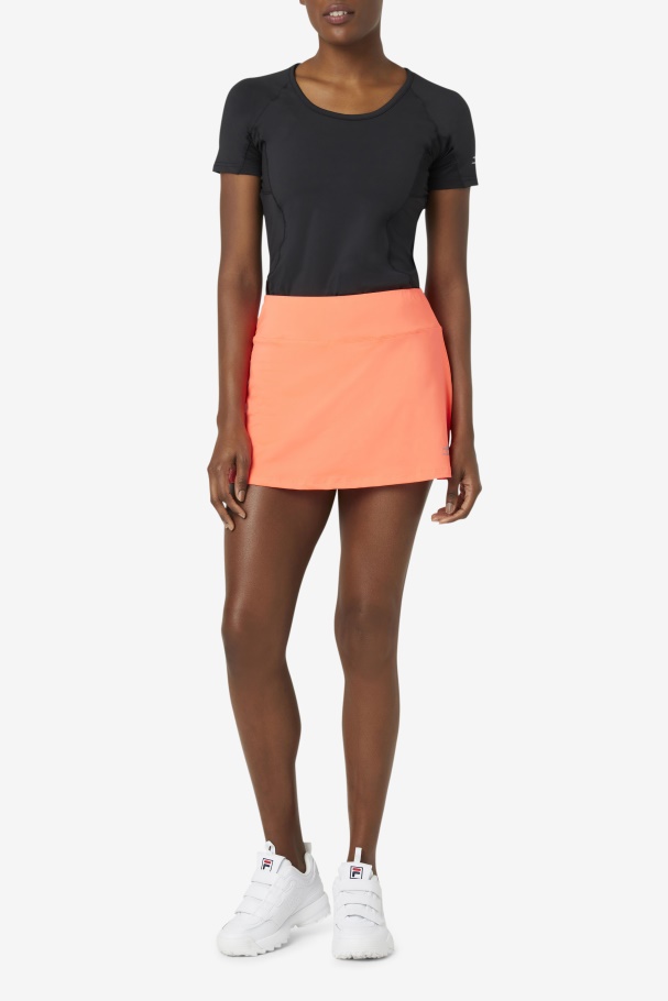 Fiery Coral Fila UK Pickleball Flounce Skort