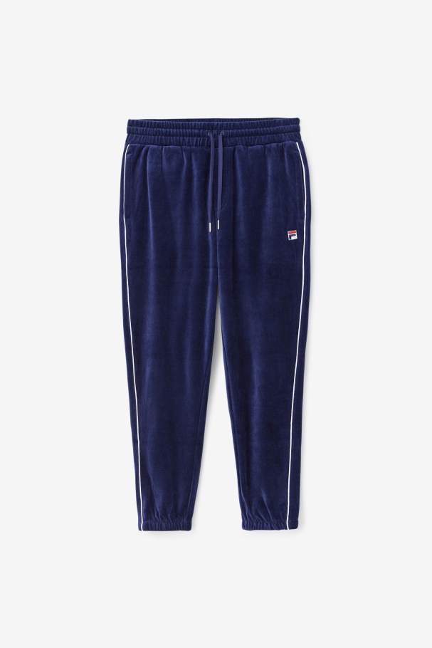 Navy/White/Red Fila UK Deverall Velour Pant