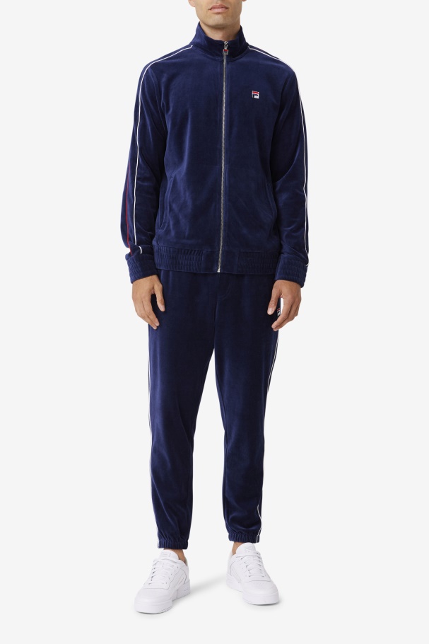 Navy/White/Red Fila UK Deverall Velour Pant
