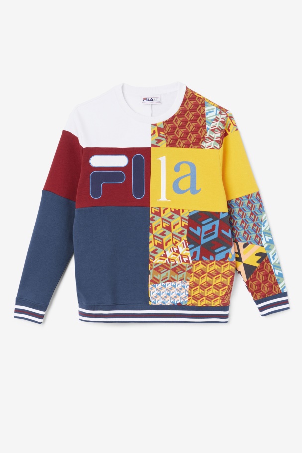Fila UK Hansi Sweatshirt Ocean/Rhubarb/White