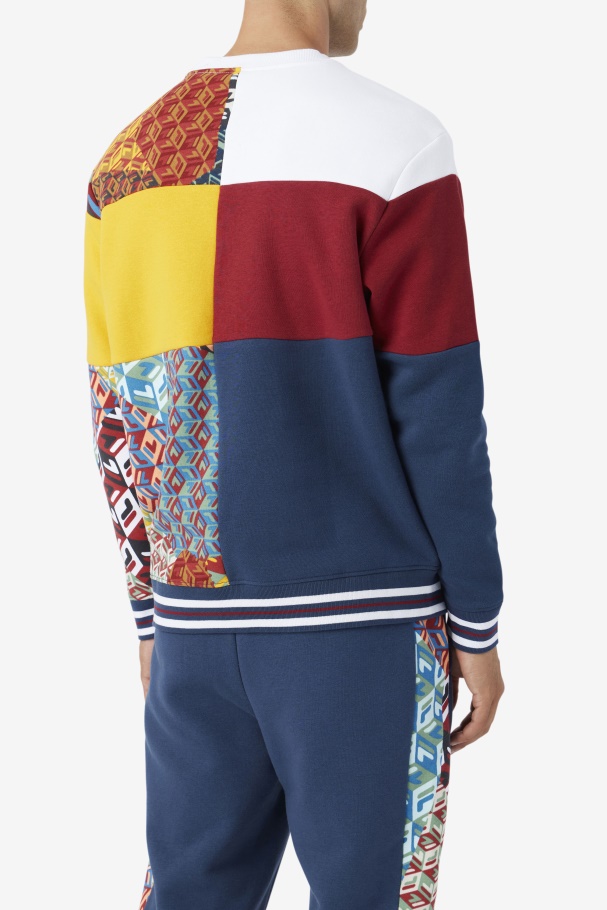 Fila UK Hansi Sweatshirt Ocean/Rhubarb/White