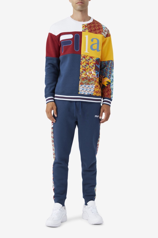 Fila UK Hansi Sweatshirt Ocean/Rhubarb/White