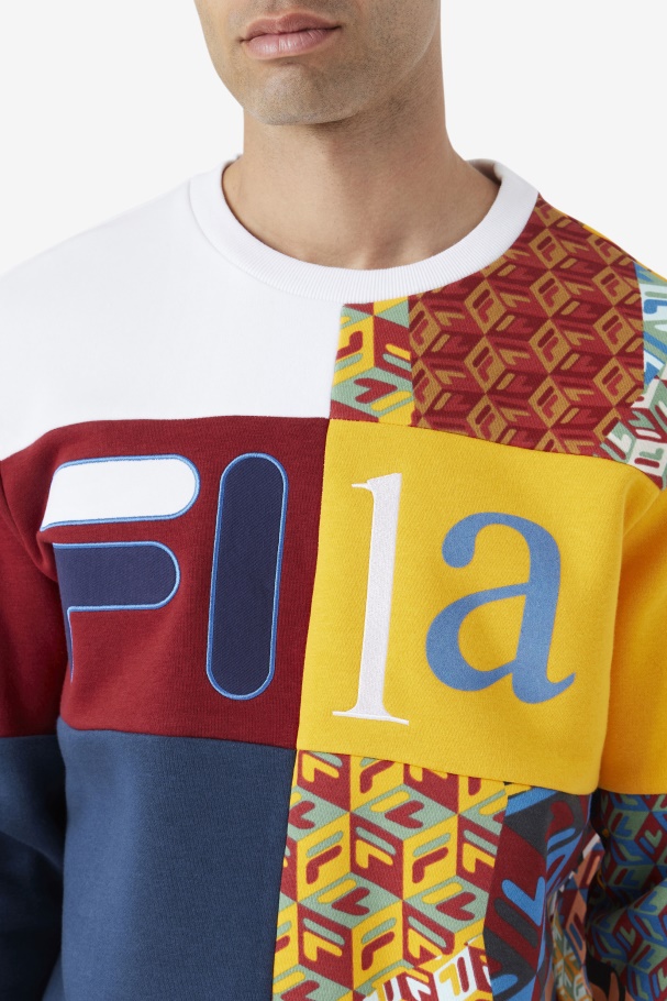 Fila UK Hansi Sweatshirt Ocean/Rhubarb/White