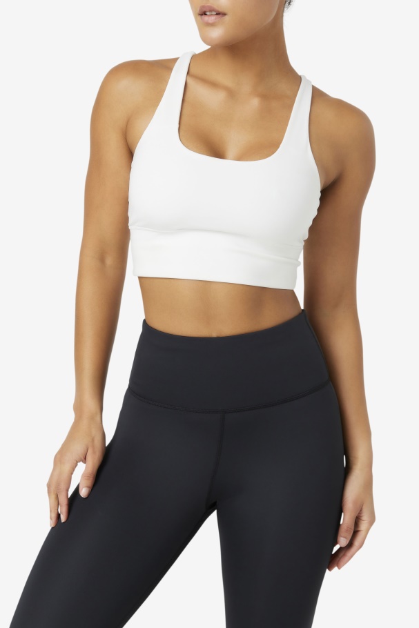 White Uplift Cross Back Bra Top Fila UK