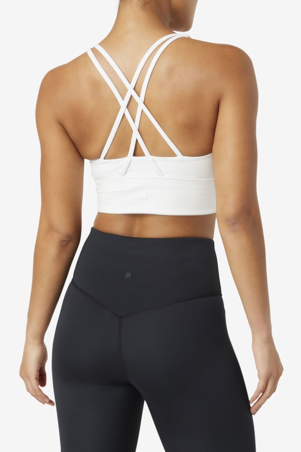 White Uplift Cross Back Bra Top Fila UK