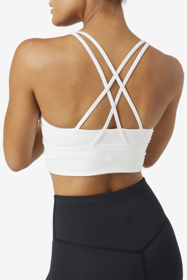 White Uplift Cross Back Bra Top Fila UK