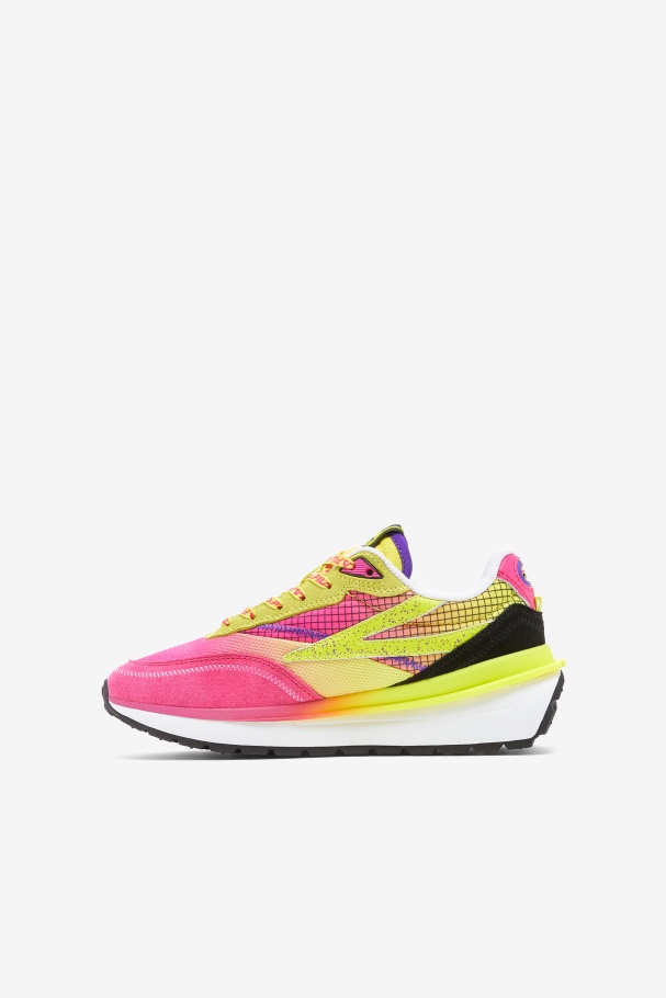 Pink Glo/Sulphur/White Fila UK Little Kids\' Renno