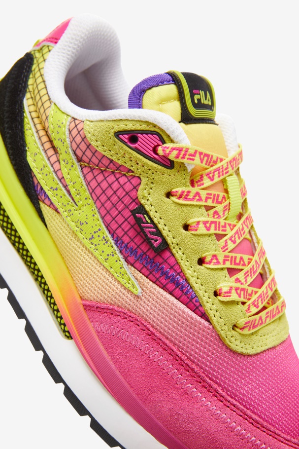Pink Glo/Sulphur/White Fila UK Little Kids\' Renno