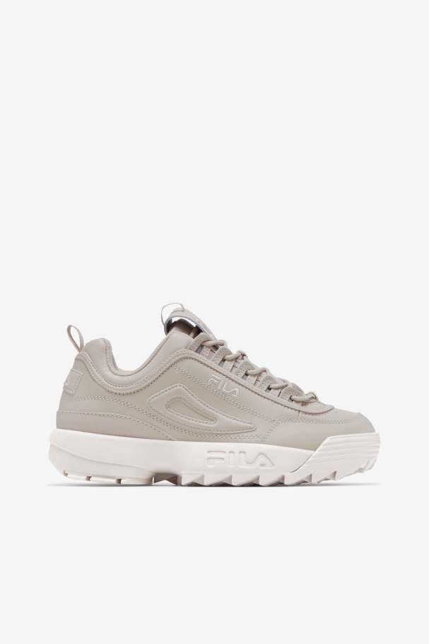 Silver Gray/White Sand Fila UK Women's Disruptor 2 Premium