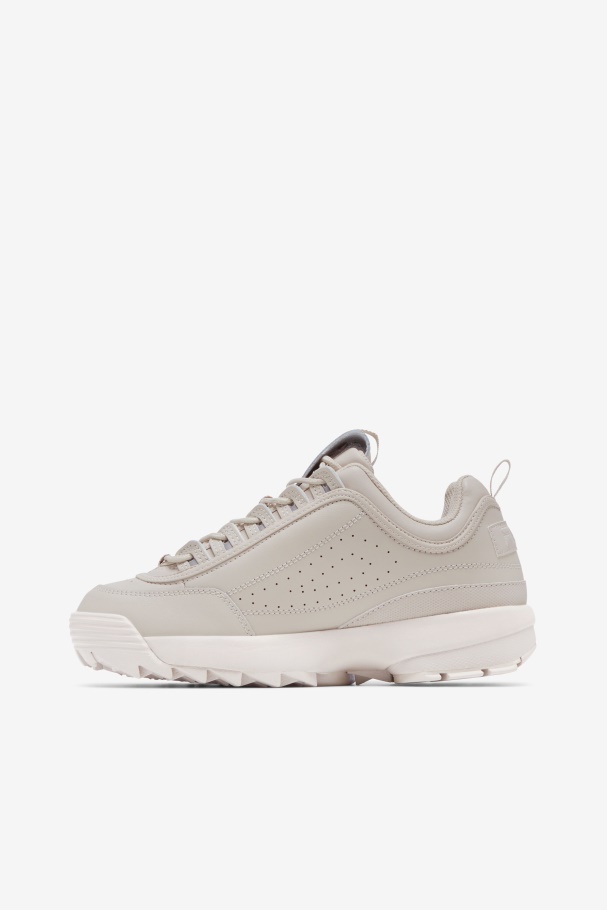 Silver Gray/White Sand Fila UK Women\'s Disruptor 2 Premium
