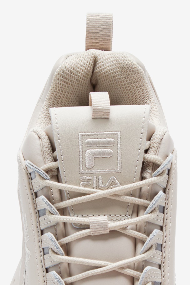 Silver Gray/White Sand Fila UK Women\'s Disruptor 2 Premium