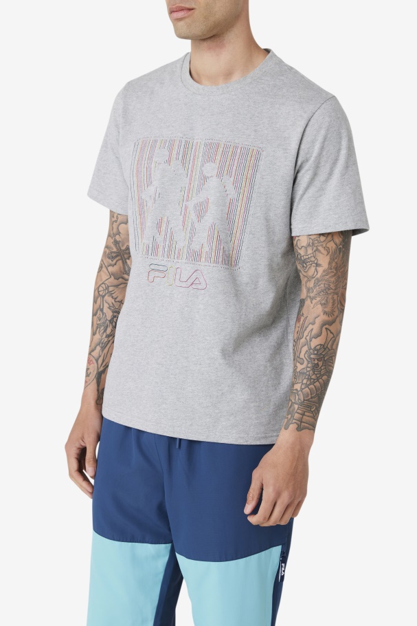 Heather Grey Fila UK Visuri Tee