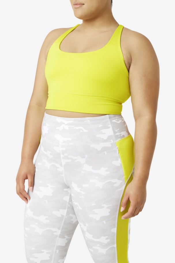 Fila UK Uplift Cross Back Bra Top Sulphur