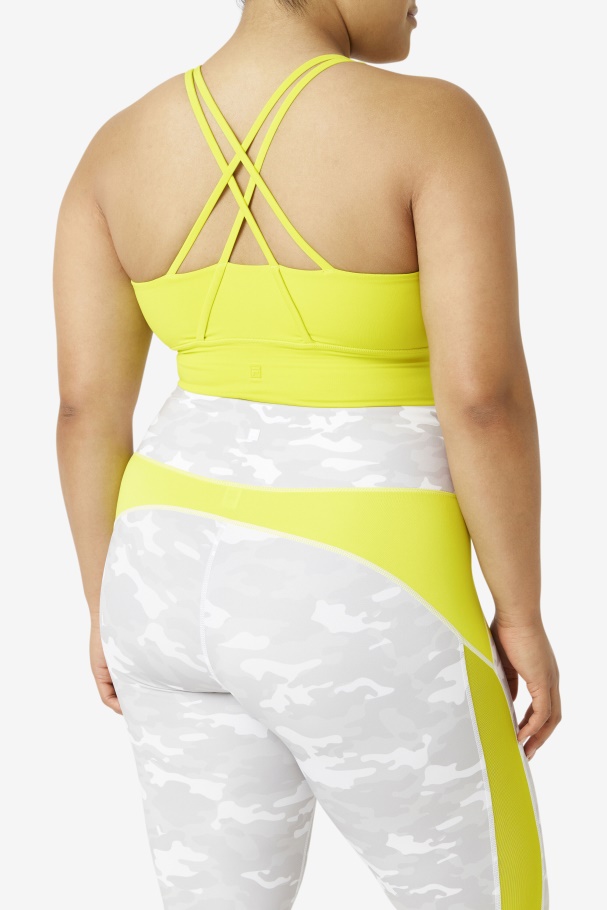 Fila UK Uplift Cross Back Bra Top Sulphur