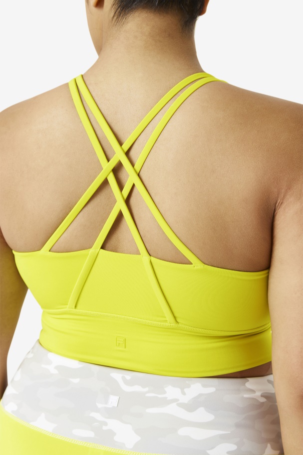 Fila UK Uplift Cross Back Bra Top Sulphur