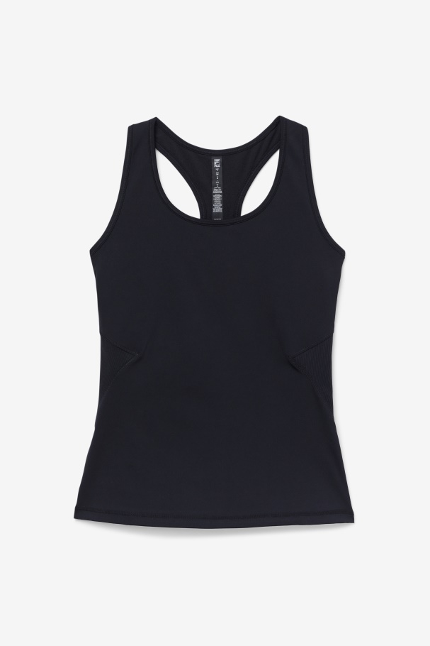Black Uplift Open Racerback Tank Top Fila UK