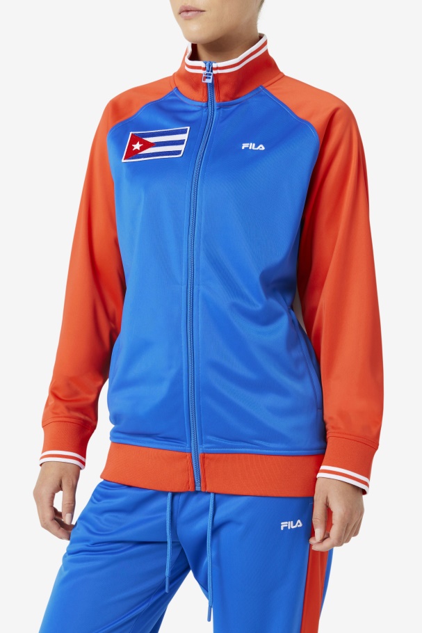 Cuba Track Jacket Fila UK Fiery Red/White/Blue