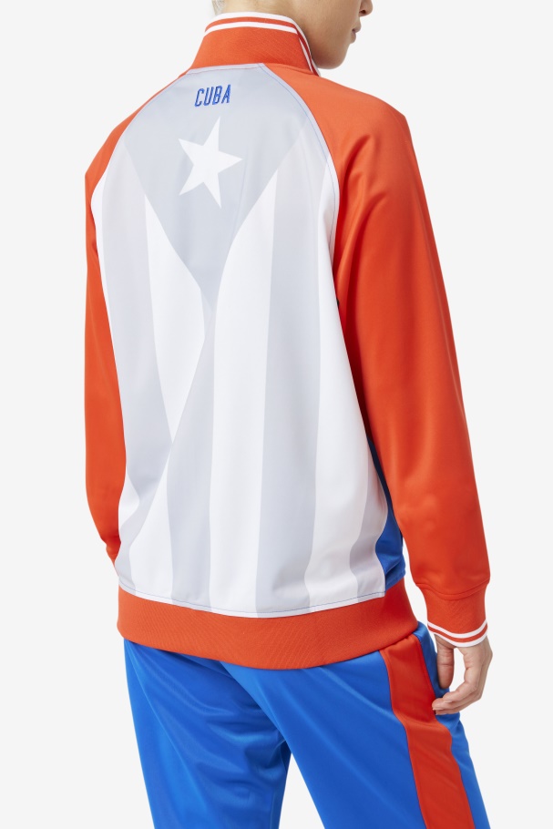 Cuba Track Jacket Fila UK Fiery Red/White/Blue