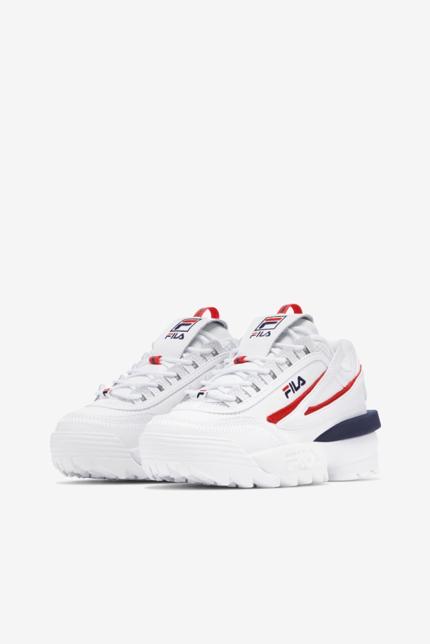 White/Red/Navy Women\'s Disruptor 2 Exp Fila UK