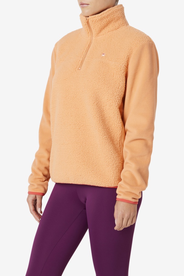 Orange/Cayenne Meadow Quarter Zip Pullover Fila UK