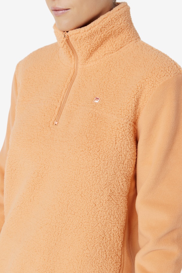 Orange/Cayenne Meadow Quarter Zip Pullover Fila UK