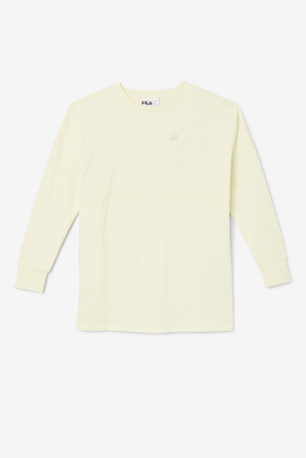 Tender Yellow Fila UK Janet Oversized Long Sleeve Tee
