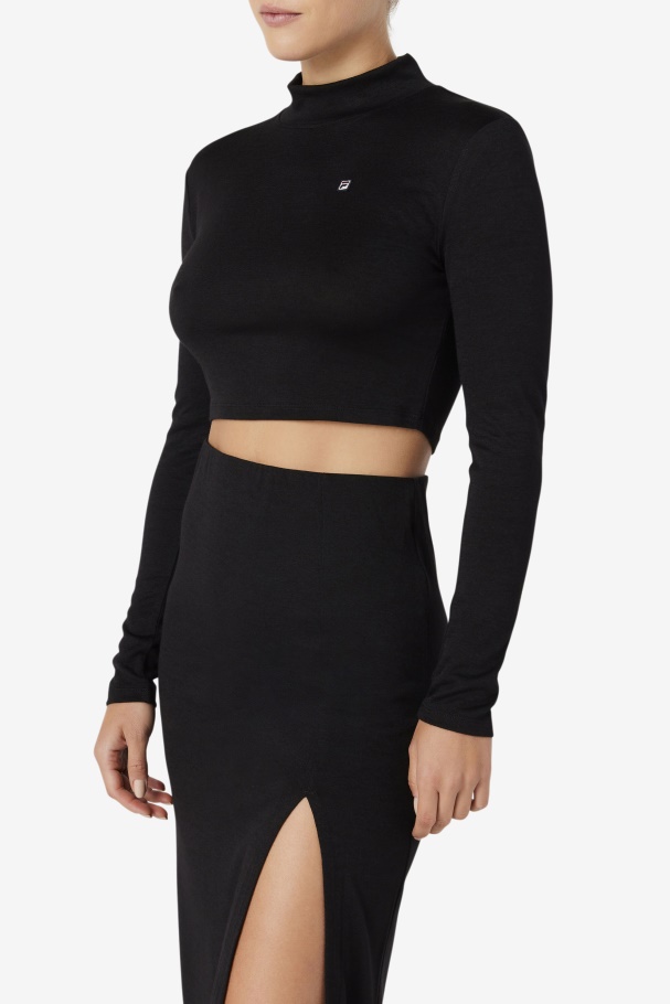 Black Fila UK Luise Turtleneck Top