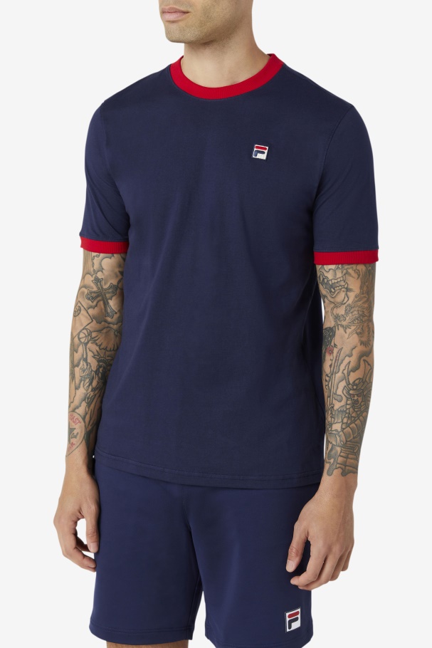 Marconi Ringer Tee Peacoat/Red Fila UK