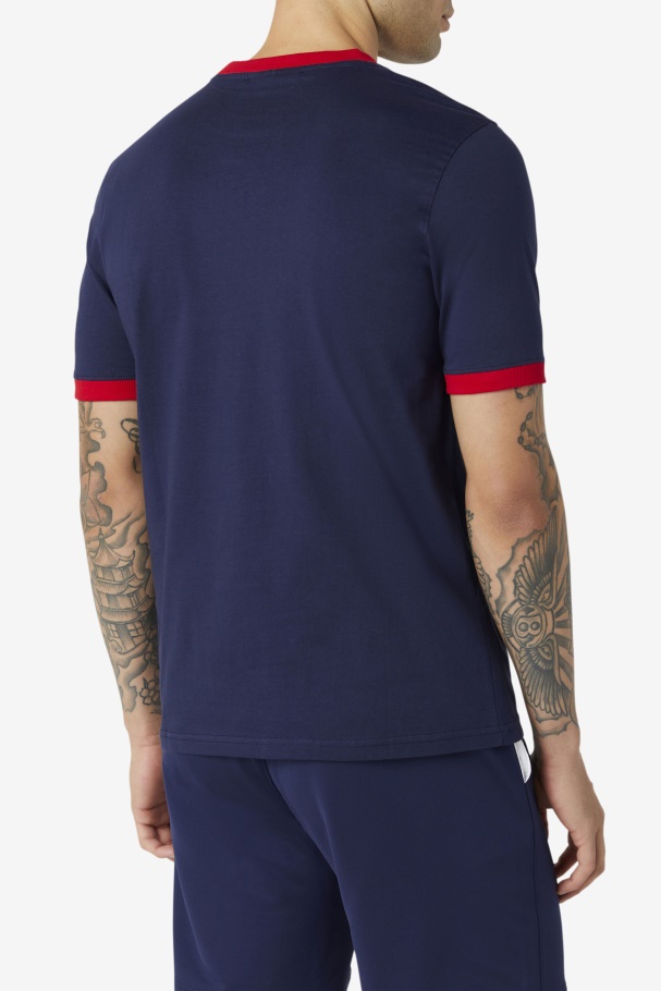 Marconi Ringer Tee Peacoat/Red Fila UK