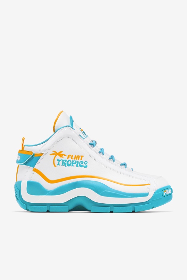 White/Teal/Zinnia Fila UK Men\'s Grant Hill 2 x Semi-Pro