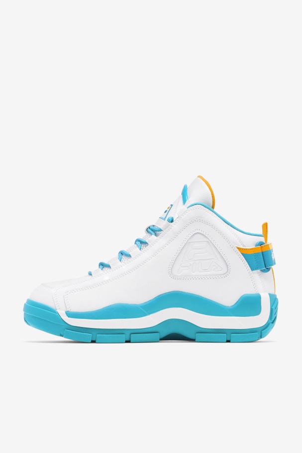 White/Teal/Zinnia Fila UK Men\'s Grant Hill 2 x Semi-Pro