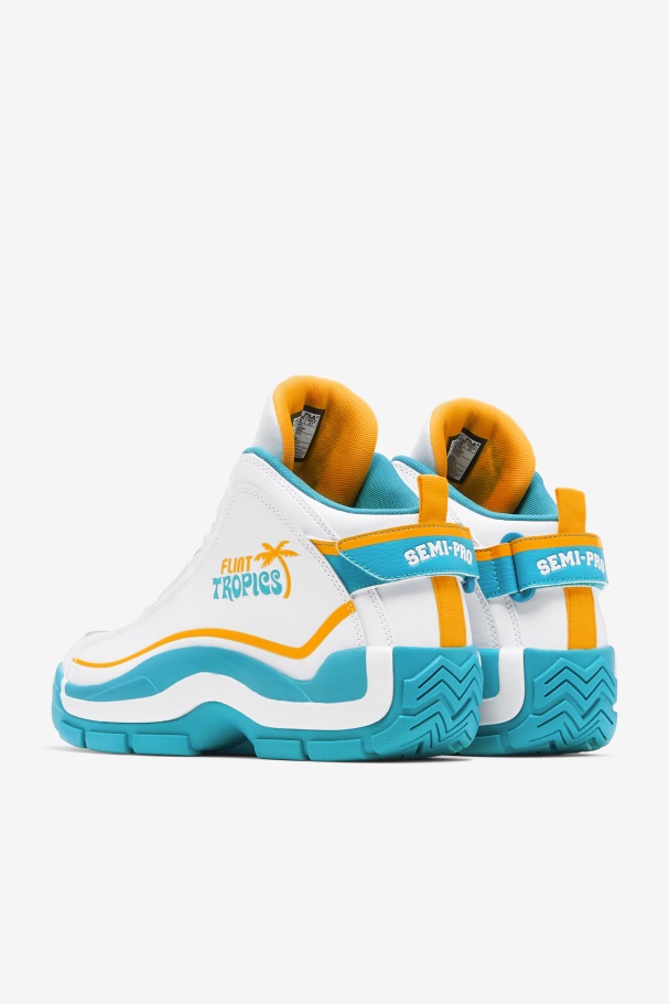 White/Teal/Zinnia Fila UK Men\'s Grant Hill 2 x Semi-Pro