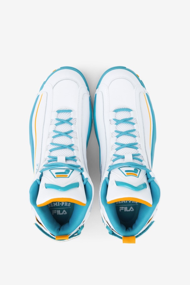 White/Teal/Zinnia Fila UK Men\'s Grant Hill 2 x Semi-Pro