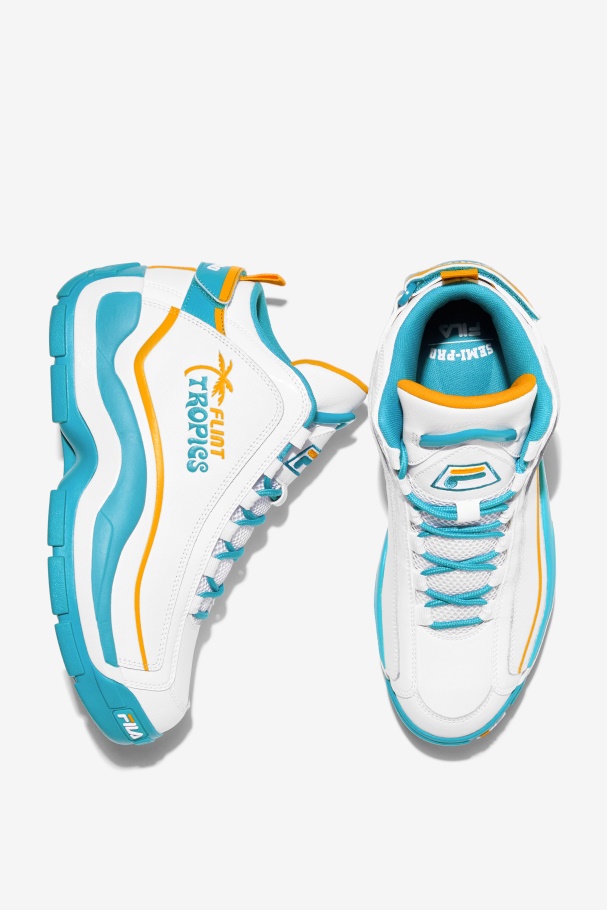 White/Teal/Zinnia Fila UK Men\'s Grant Hill 2 x Semi-Pro