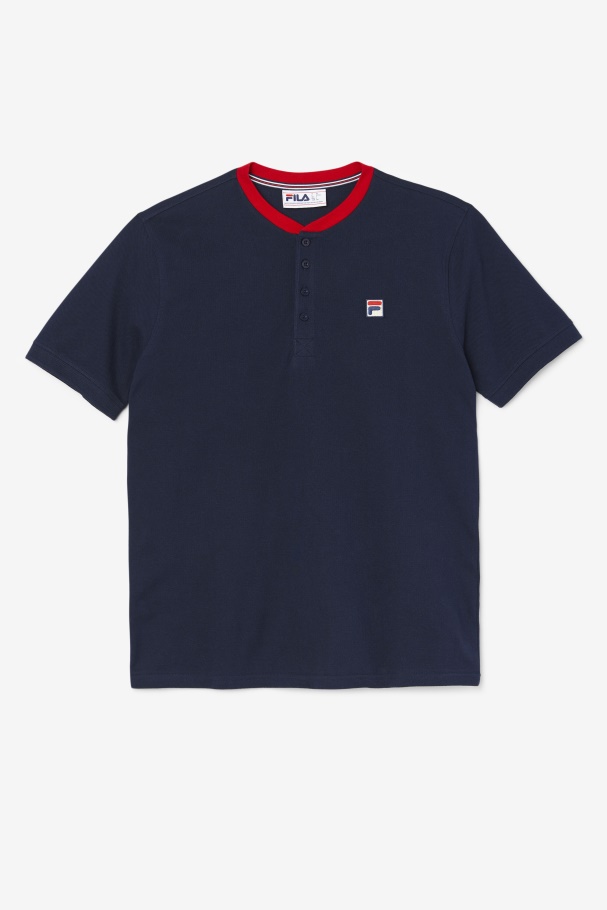 Navy/Red Ralph Henley Fila UK