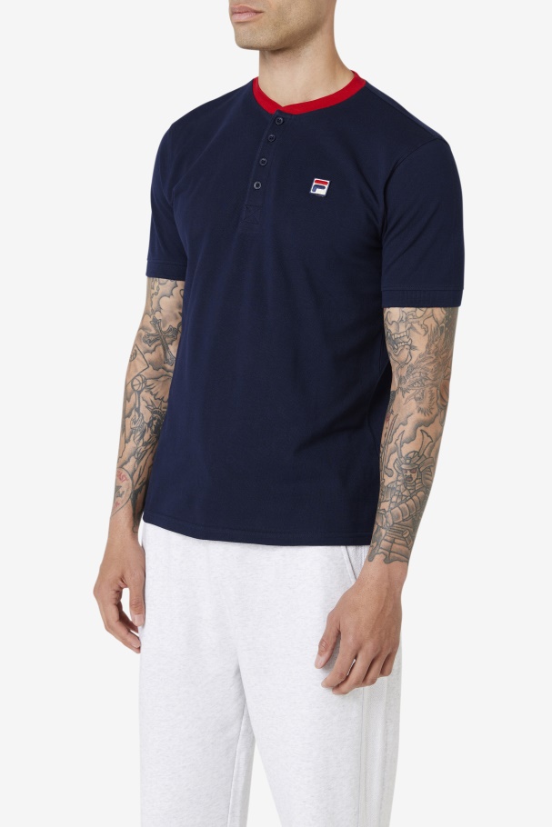 Navy/Red Ralph Henley Fila UK