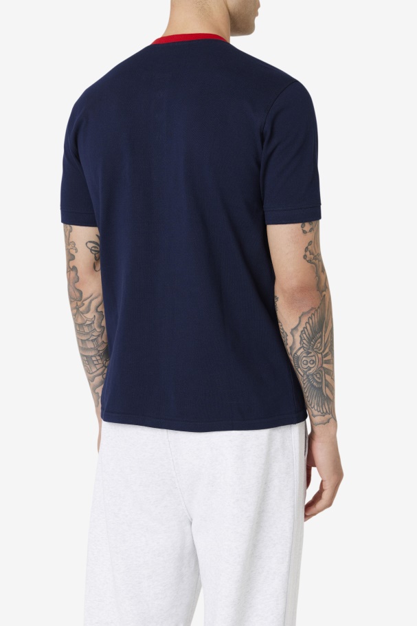 Navy/Red Ralph Henley Fila UK