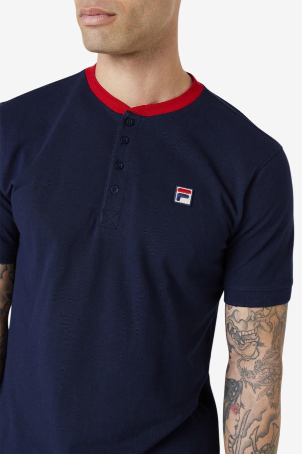 Navy/Red Ralph Henley Fila UK