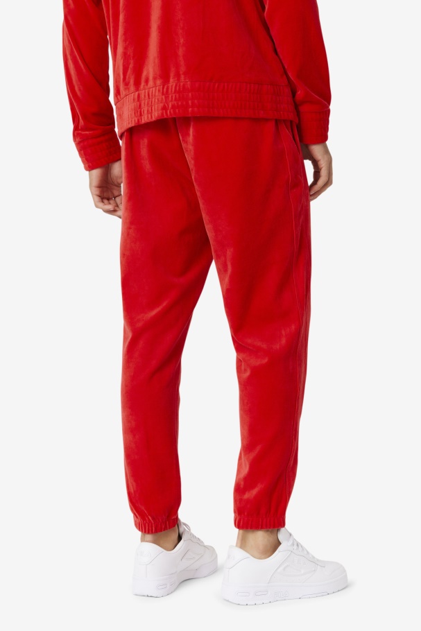 Red Deverall Velour Pant Fila UK