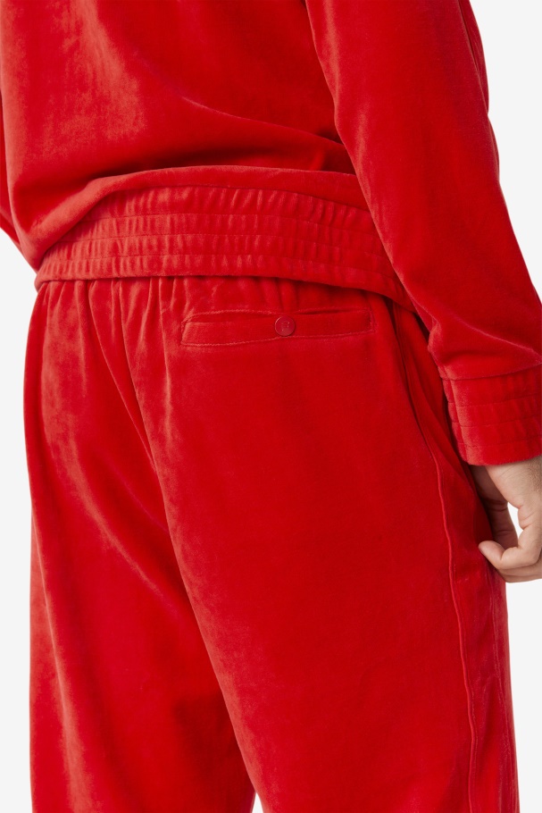 Red Deverall Velour Pant Fila UK