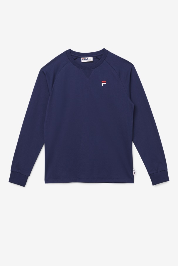 Peacoat Fila UK Flynn Long Sleeve Tee