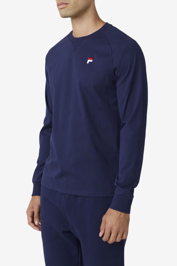 Peacoat Fila UK Flynn Long Sleeve Tee